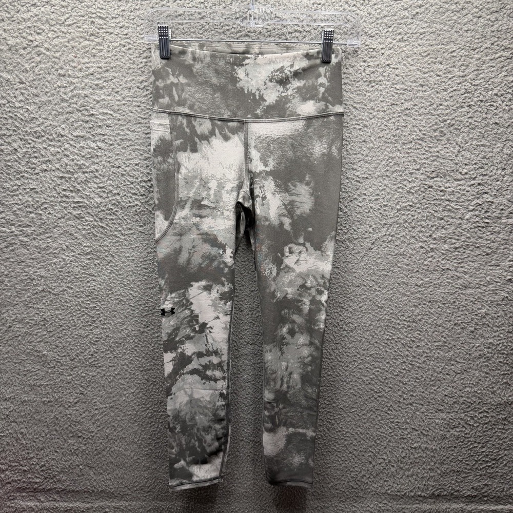 Under Armour Leggings Womens Size S Gray Crop Compression Activewear Leggings